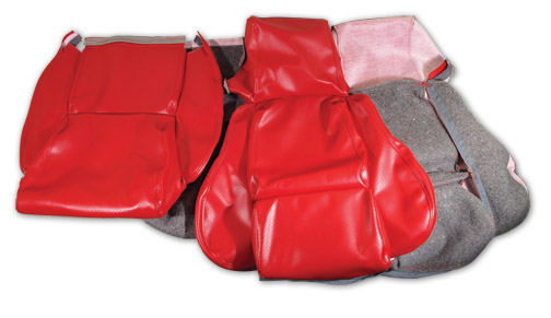1986-1988 Corvette Leather-Like Standard Seat Cover Set (Red) Perforated