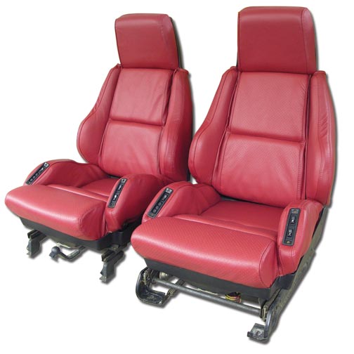 1986-1988 Corvette Leather Sport Seat Cover Set (Red) Perforated