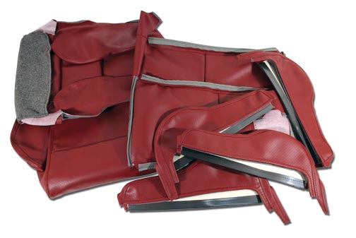 1984-1985 Corvette Leather-Like Sport Cover Set Carmine (Red) Perforated