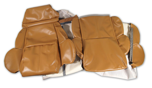 1989-1991 Corvette Leather-Like Standard Seat Cover Set (Saddle)
