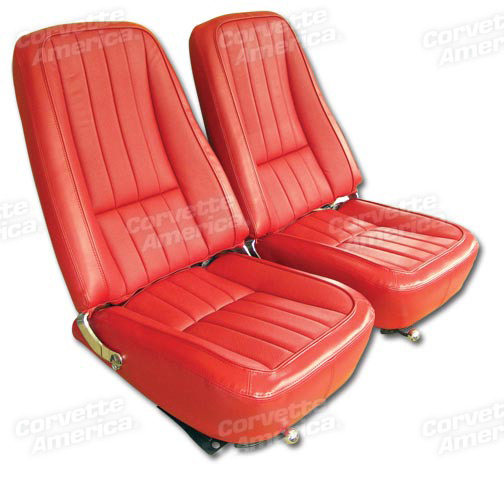 1968 Corvette Leather-Like Seat Cover Set (Red)