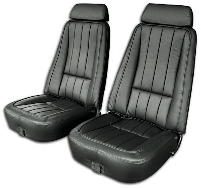 1969 Corvette Leather-Like Seat Cover Set (Black)
