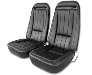 1970-1971 Corvette Leather-Like Seat Cover Set (Black)