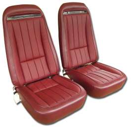 1970-1971 Corvette Leather-Like Seat Cover Set (Red)