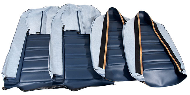 1973-1974 Corvette Leather-Like Seat Cover Set (Dark Blue)