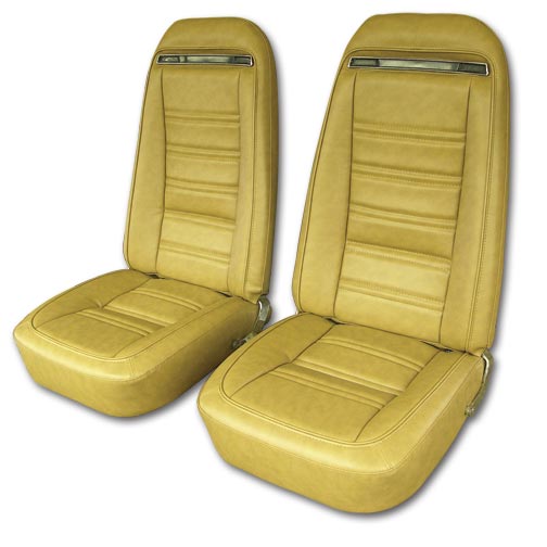 1975 Corvette Leather-Like Seat Cover Set (Medium Saddle)
