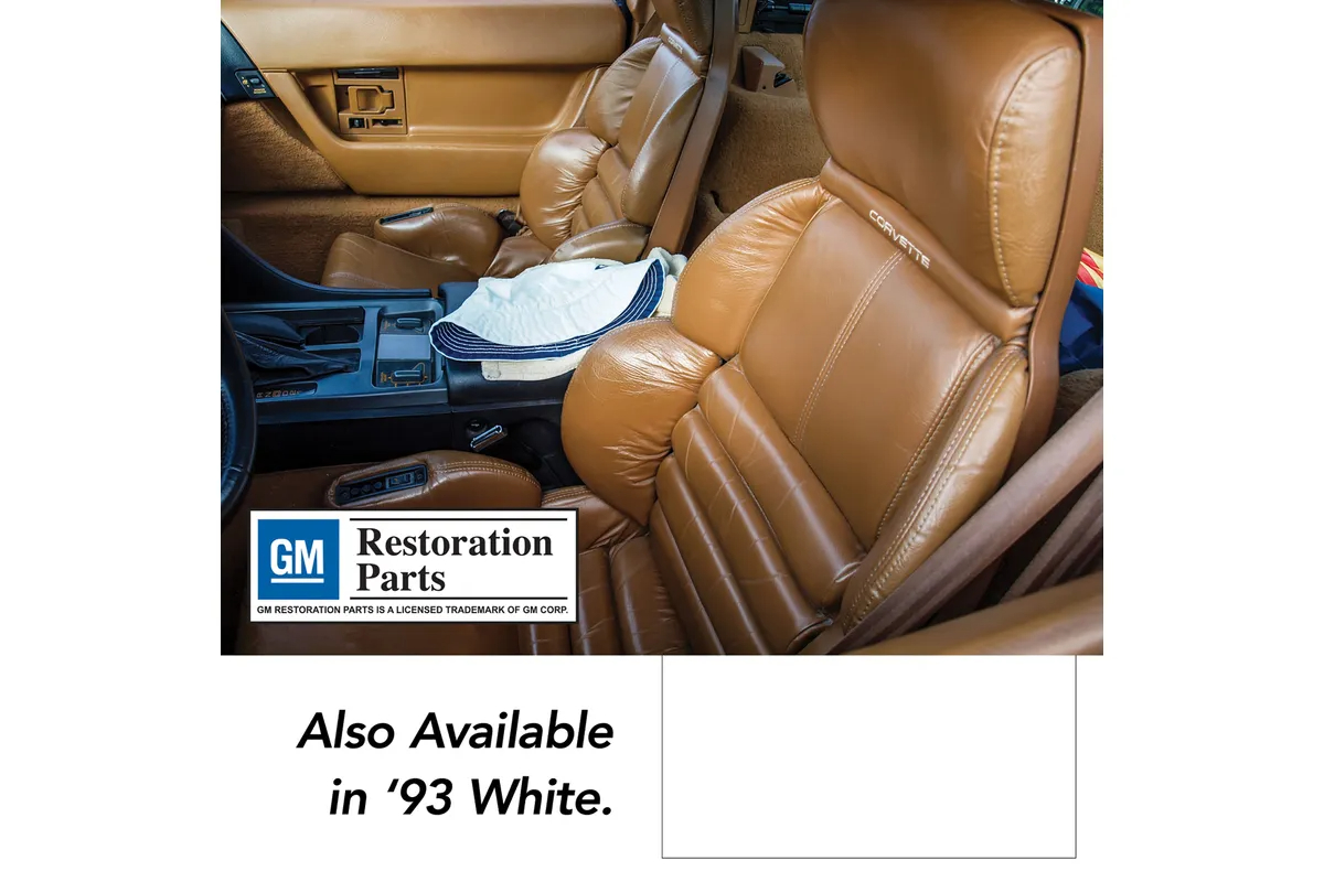 1993 Corvette Leather Sport Seat Cover Set (White)