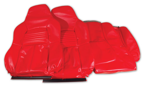 1994-1996 Corvette Leather-Like Standard Seat Cover Set  (Red)