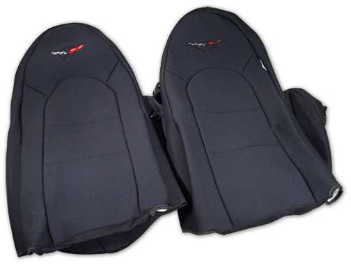 1997-2004 Corvette Neoprene Seat Covers (Black/Black)