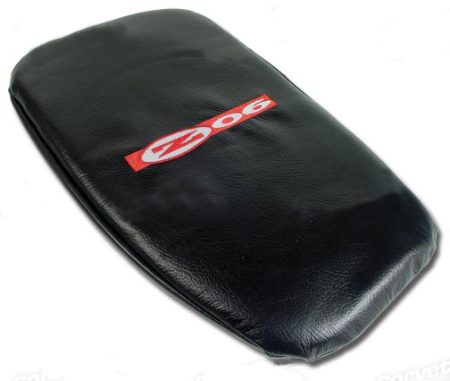 2001-2004 Corvette Glove Box Lid Protector Black Leather with Z06 Embroidered Logo
