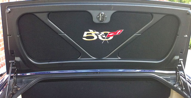 2003 Corvette Trunk Lid Liner Insert Kit with Embroidered 50th Anniversary Logo on Center Section (3 pcs)