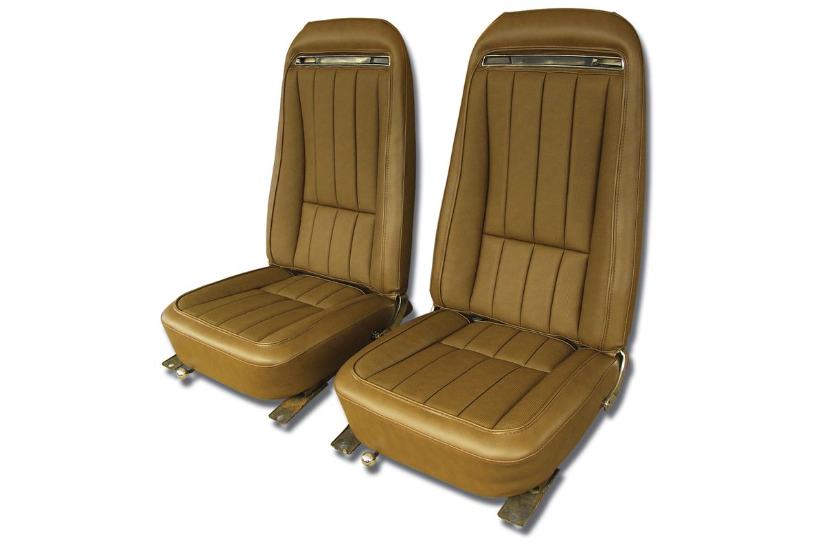 1970-1971 Corvette 100% Leather Mounted Seats (Pair) without Shoulder Harness 