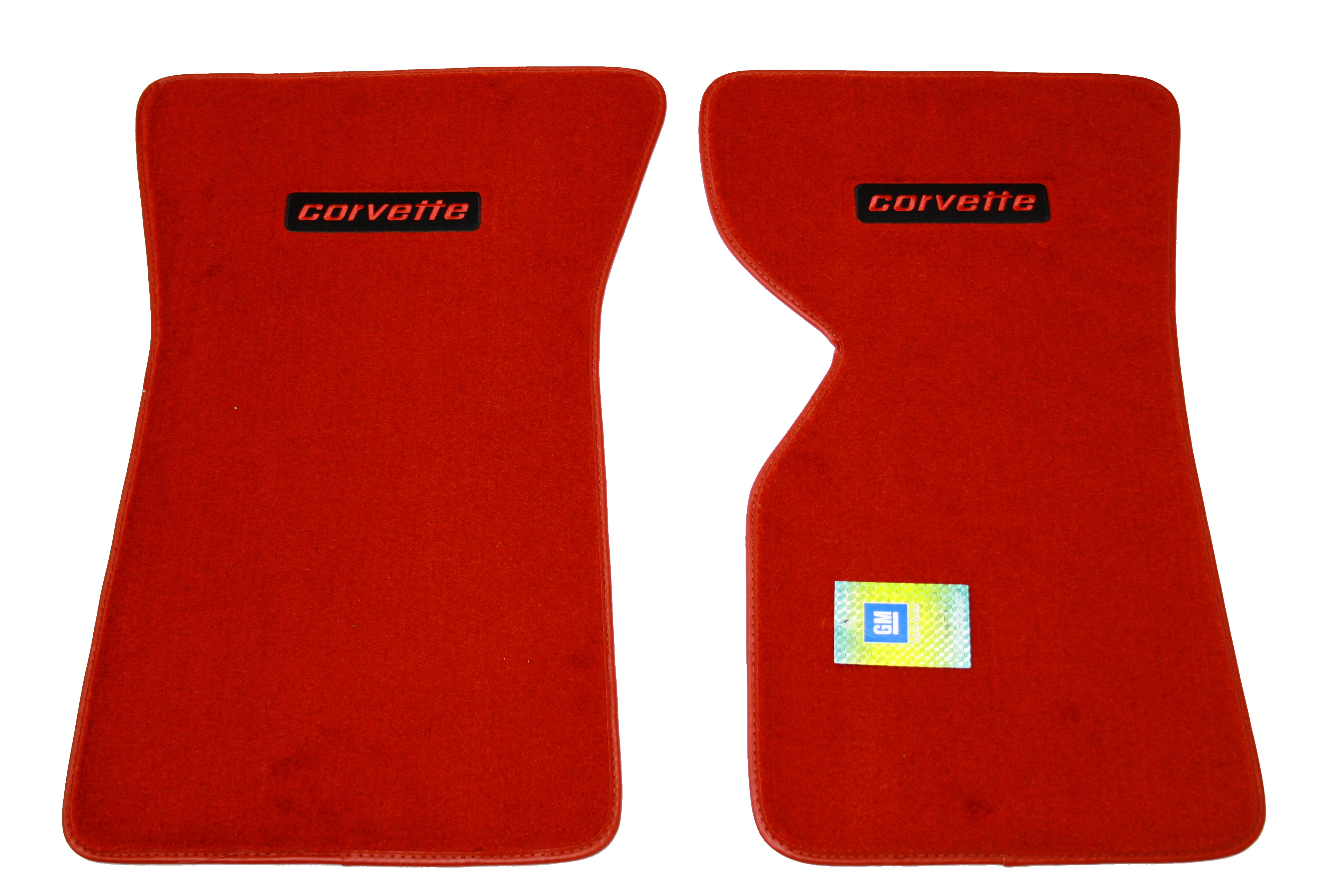 1977-1980 Corvette Red-FiretHorn Cut Pile Floor Mats with Embroidered Logo (Corvette)