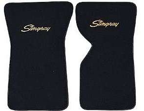 1968-1982 Corvette  Floor Mats Cut Pile with Embroidered Logo (Stingray)