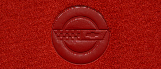 1984-1987 Corvette  Floor Mats Cut Pile with Plastic Logo (Vette in Circle)