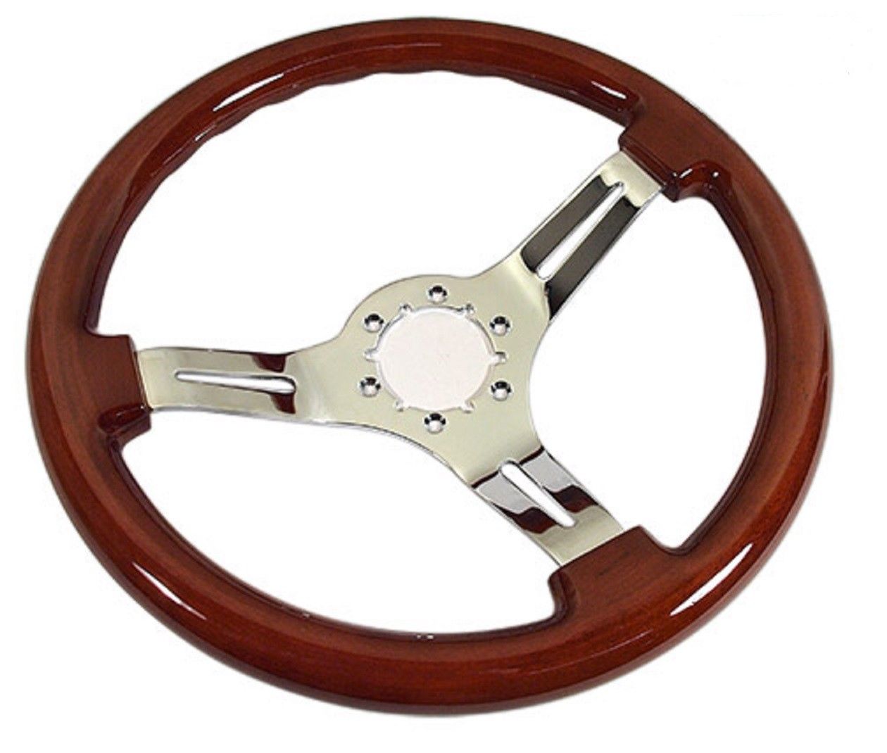 1968-1982 Corvette Steering Wheel Mahogany with Chrome 3 Spoke