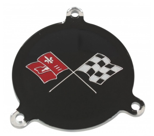 1965-1966 Corvette Spinner Emblem (Crossed Flag) (Black Upper Left Flag)