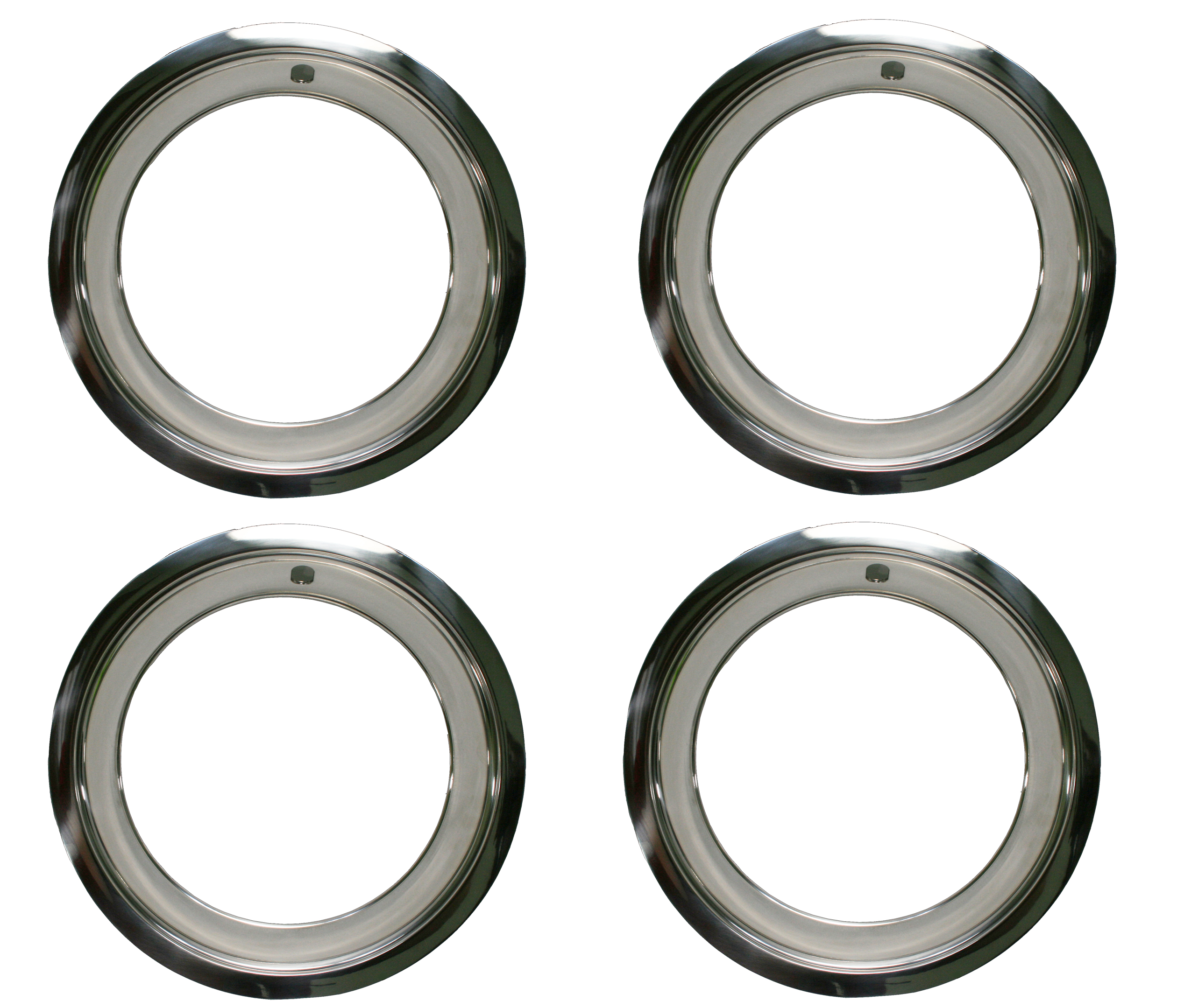 1968-1982 Corvette Rally Trim Rings 4 Piece Set with Correct Clips