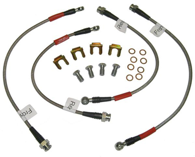 2006-2011 Corvette ZO6 Stainless Steel Braided Brake Hose Set (4 Pieces with Hardware)