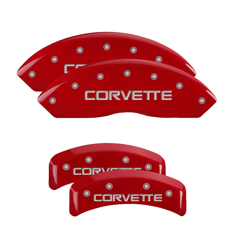 1988-1996 Corvette Caliper Covers with CORVETTE text (Set of 4) (Red)