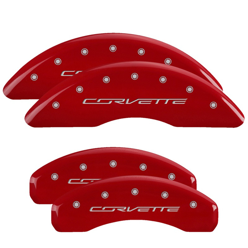 2014-2019 Corvette Caliper Covers with CORVETTE text (Set of 4) (Red)