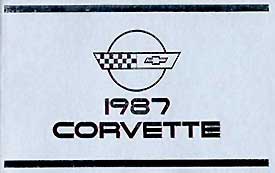 1987 Corvette 1987 Owner's Manual