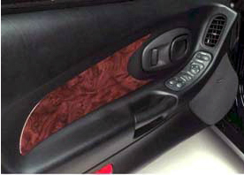 1997-2004 Corvette DOOR INSERT TRIM KIT OF SIMULATED OXFORD BURLWOOD WITH LASER CUT AND GUARANTEED PERFECT FIT AND LIF