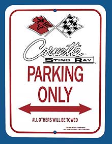 1963-1967 Corvette Parking Sign C2