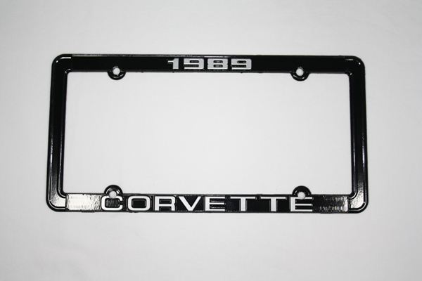 1989 Corvette License Frame 89 Black with Silver Letters 89