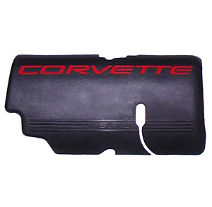 Corvette FUEL RAIL COVER LH BLACK WITH RED CORVETTE LETTERING 99-04