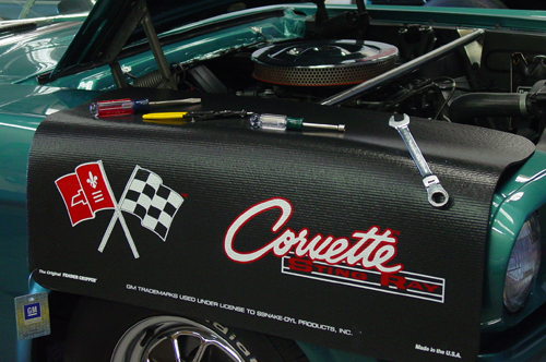 1963-1967 Corvette C2 Corvette Fender Cover (Black with Sting Ray Logo)