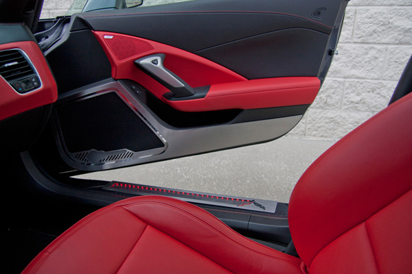 2014-2016 Corvette C7 DOOR GUARDS BRUSHED WITH CARBON INLAY
