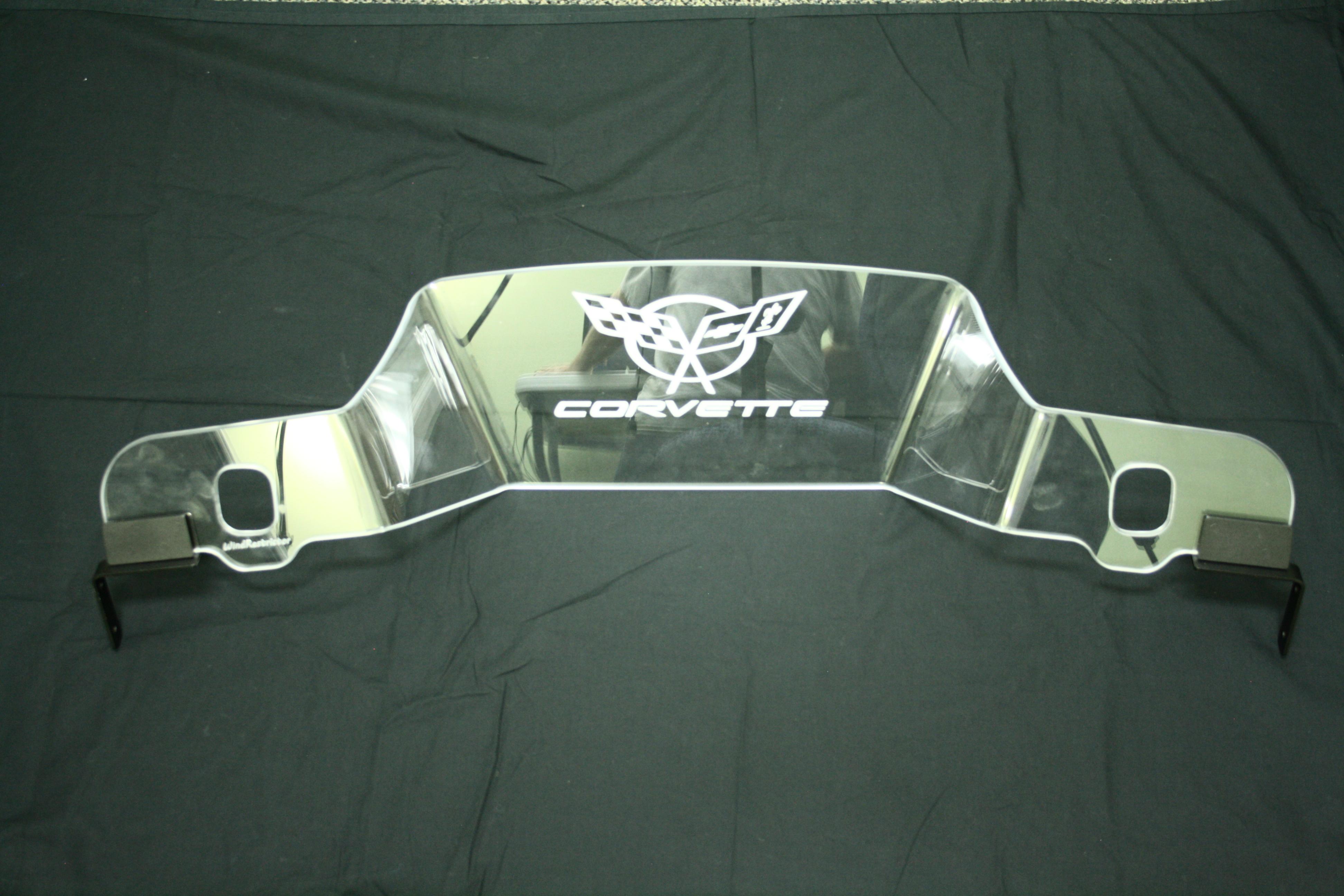 1997-2004 Corvette C5 CONVERTIBLE WINDRESTRICTOR ETCHED WITH EMBLEM AND SCRIPT   97-04