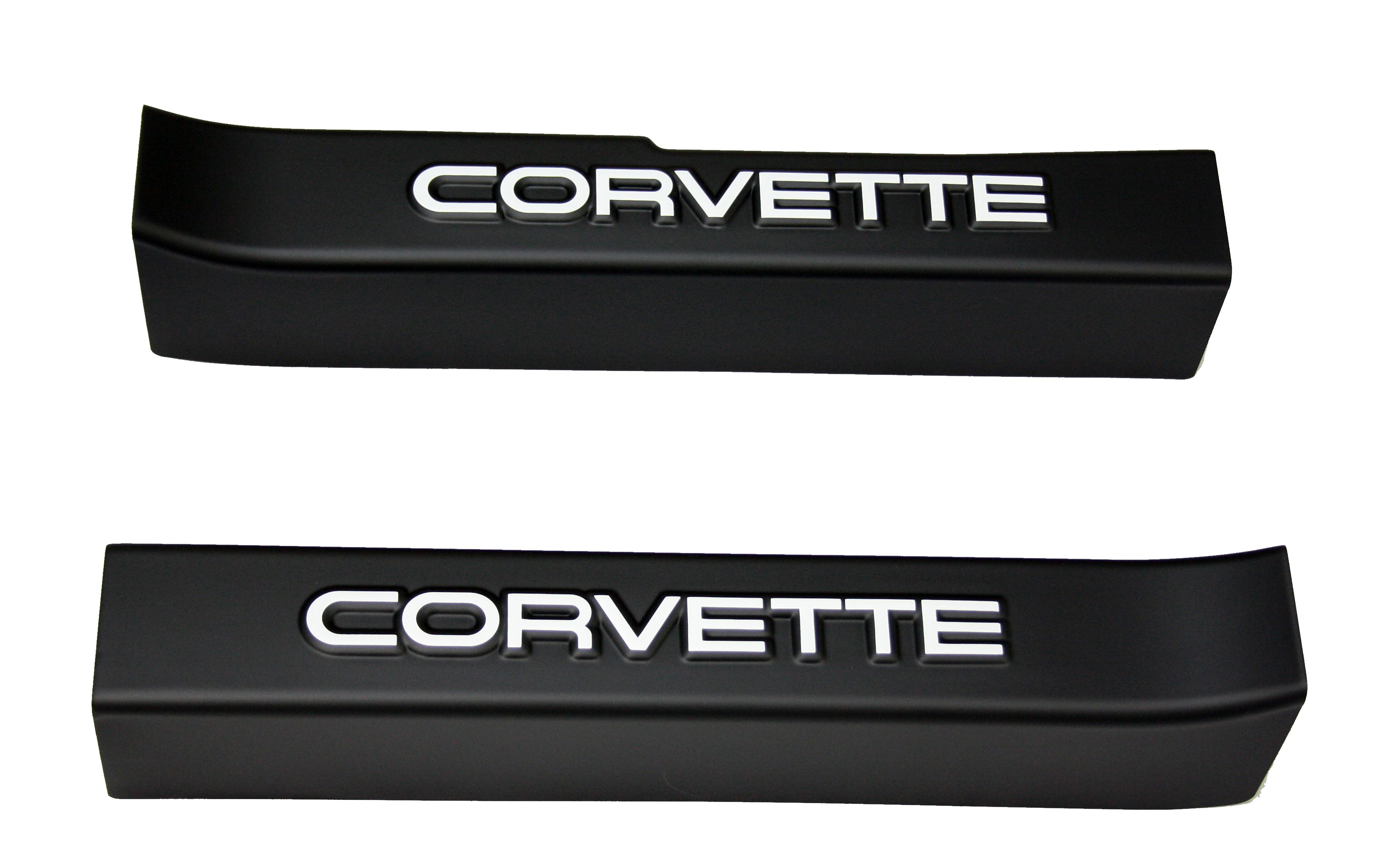 1990-1996 Corvette Sill Protector Black with White Letters (pair)  ( 911B )