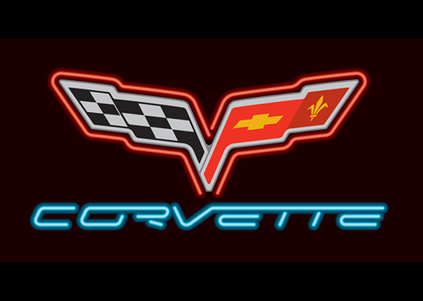2005-2013 Corvette C6 CORVETTE BLUE NEON SIGN