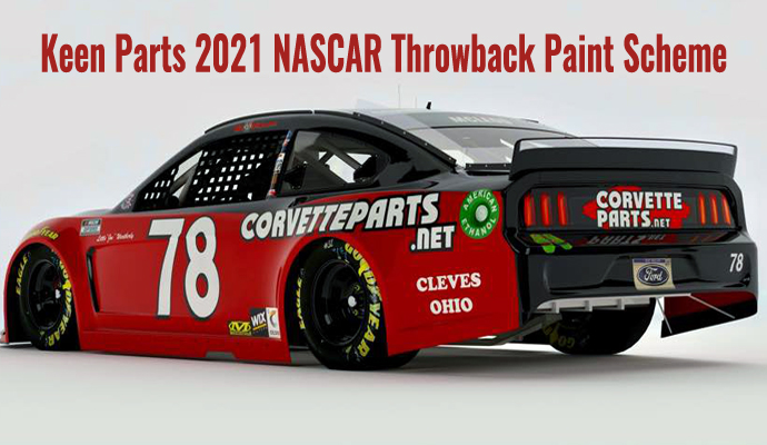 Keen Parts CorvetteParts.Net 2021 NASCAR Darlington Throwback Paint Scheme