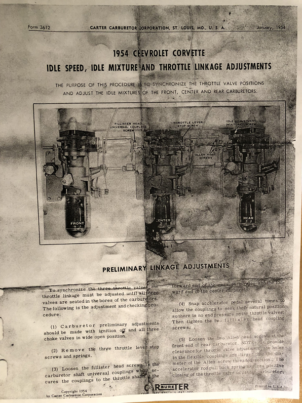 Carter Carburetor Technical Service Bulletin