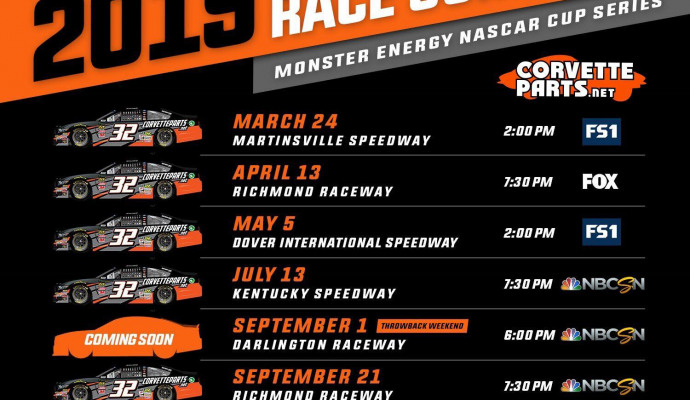 Corey LaJoie 2019 Races sponsored by Keen Parts