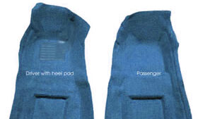 1968-1968 Corvette Front Carpet Set 80/20 With Pad (Bright Blue)