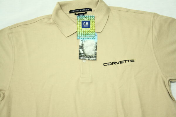 - Corvette TAN DJ POLO SHIRT WITH CORVETTE LETTERS