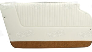 1964-1964 Corvette Coupe Door Panel - Pair with Metal Support (White/Tan)