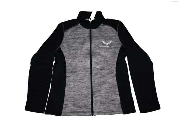 - Corvette C7 LADIES FULL ZIP FLEECE BLACK/GRAPHITE XL