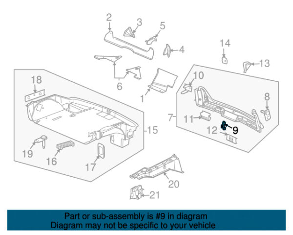 1997-2013 Corvette REAR WHEELHOUSE LINER BRACKET