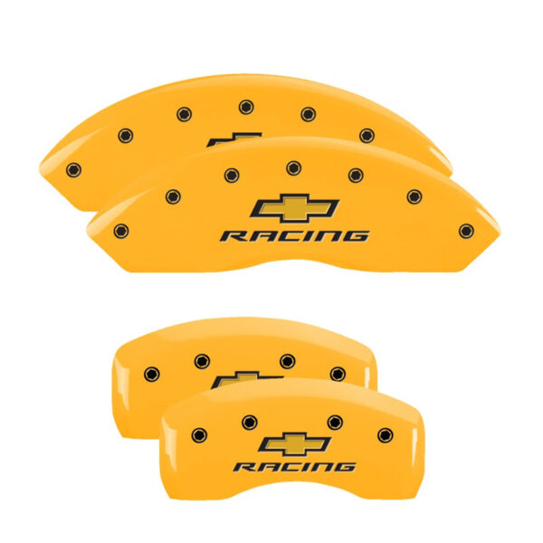 1997-2004 Corvette Caliper Covers with Chevy Logo and RACING text (Set of 4) (Yellow)