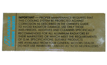 Harrison Radiator Sticker Harrison Aluminum Radiator Decal (3793598) – Keen Parts