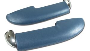 1961-1961 Corvette Door Panel Armrest Assembly with Chrome - Pair (Jewel Blue)