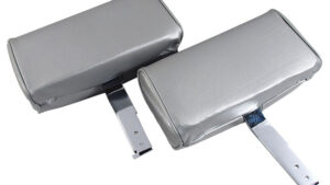 1966-1966 Corvette Headrest Assembly Vinyl Cover - Pair (Silver)