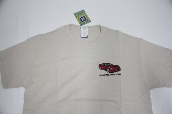 - Corvette C7 EMBROIDERED LOGO T-SHIRT TAN LARGE