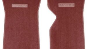 1976-1976 Corvette FiretHorn (Medium Red) Cut Pile Floor Mats with Plastic Logo (Corvette)