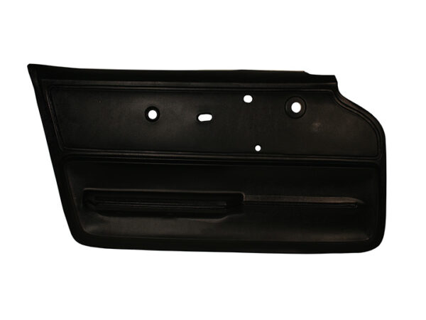 1967-1967 Corvette LH Coupe Standard Door Panel (Black) with Metal Support & Felt